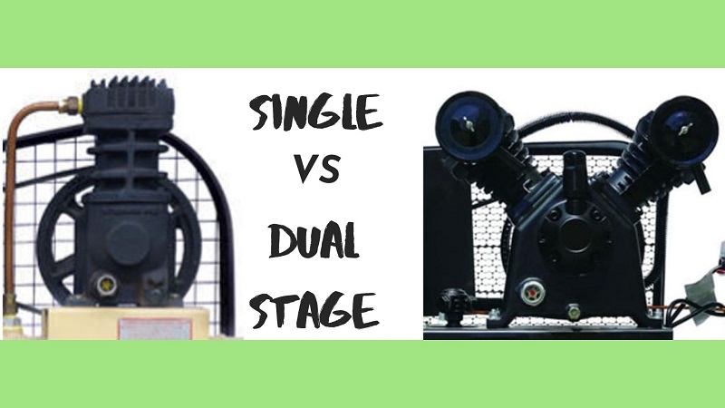 Difference between single stage and dual stage air compressor